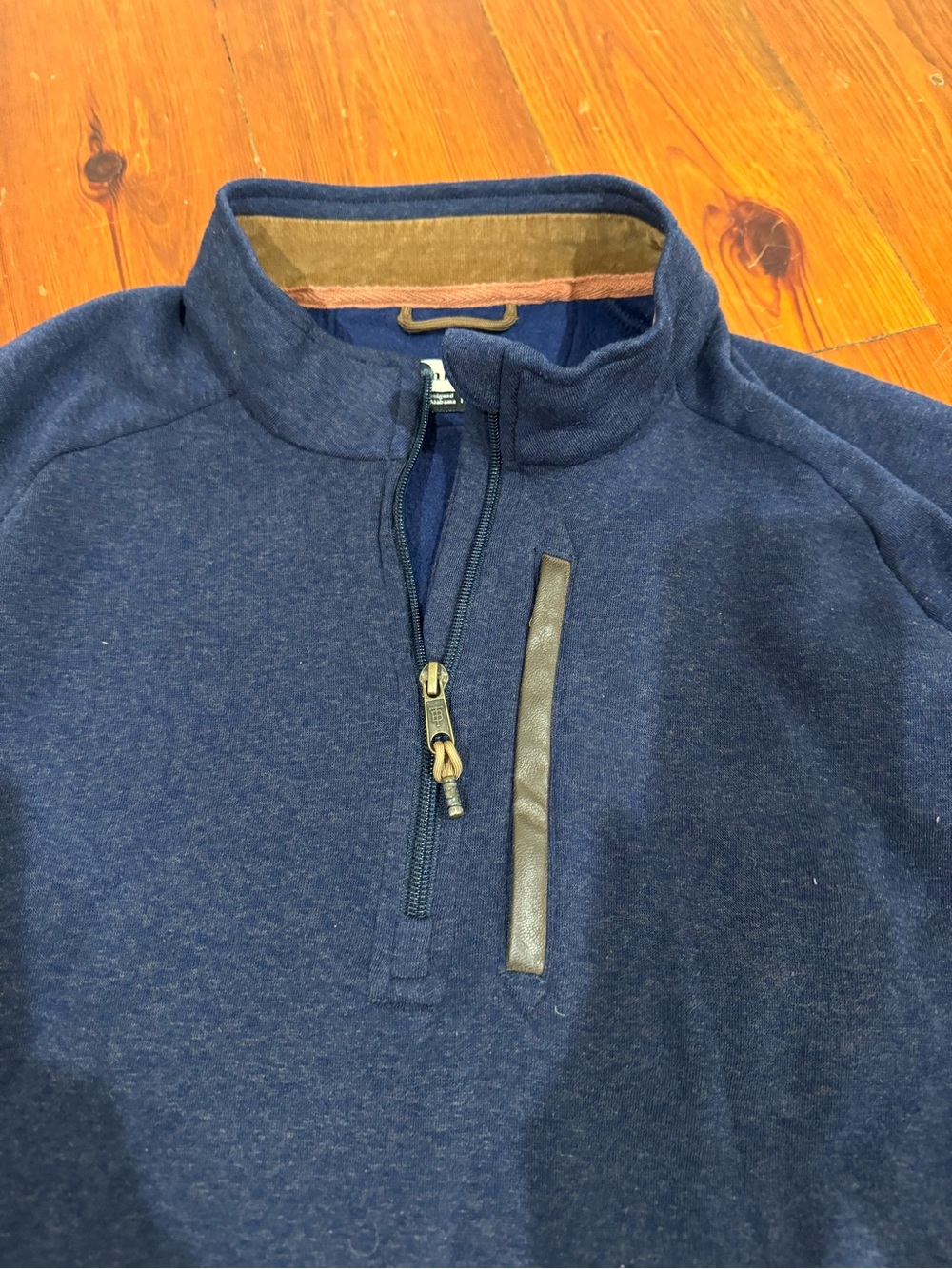 Tom Beckbe Men's navy warren Quarter-Zip fleece Pullover - Picture 2 of 5